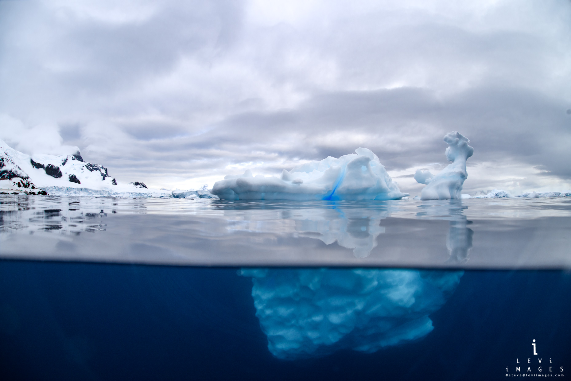 Iceberg split. Cuverville Island, Antarctica